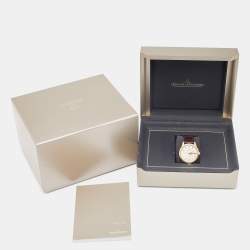 Jaeger-LeCoultre Silver 18K Rose Gold Alligator Leather Geophysic 501.2.TO.S Men's Wristwatch 39.60 mm