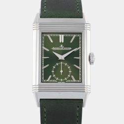 Jaeger LeCoultre Green Stainless Steel Reverso Q397843 Men s