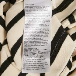 Pre Owned Jil Sander Beige/Black Striped Rib Knit Crew Neck T-Shirt M