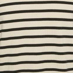 Pre Owned Jil Sander Beige/Black Striped Rib Knit Crew Neck T-Shirt M