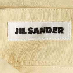 مملوكة مسبقًا Jil Sander Light Yellow Coated Linen Wide Leg Belted Shorts M