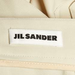 Pre Owned Jil Sander Cream Wool Belted Shorts M/Waist 34"