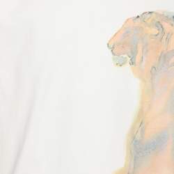 Jil Sander White Cotton Tiger Print T-Shirt XS