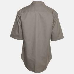 Jil Sander Grey Cotton Kimono Collar Shirt L