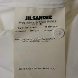 Jil Sander White Cotton Buttoned Half Sleeve Shirt XL