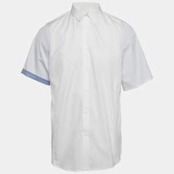 Jil Sander White Cotton Buttoned Half Sleeve Shirt XL