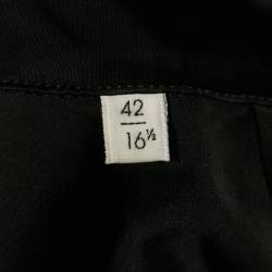 Jil Sander Black Satin Button Front Half Sleeve Shirt XL