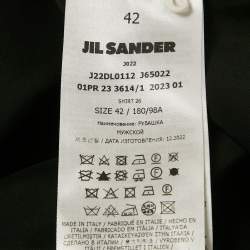 Jil Sander Black Satin Button Front Half Sleeve Shirt XL