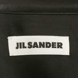 Jil Sander Black Satin Button Front Half Sleeve Shirt XL