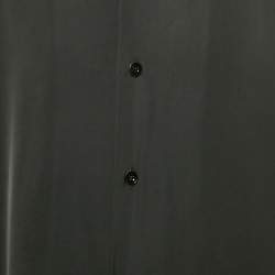 Jil Sander Black Satin Button Front Half Sleeve Shirt XL