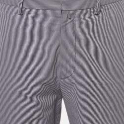 Pre Owned Jil Sander Blue Striped Cotton Chino Shorts L