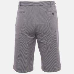 Pre Owned Jil Sander Blue Striped Cotton Chino Shorts L