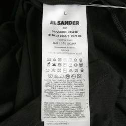 Pre Owned Jil Sander Black Cotton Logo Pack Crewneck T-Shirt L