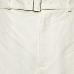مملوكة مسبقًا Jil Sander Ivory Linen Wide Leg Shorts M
