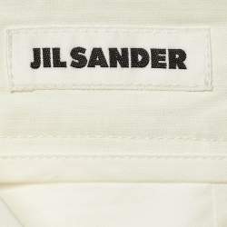 مملوكة مسبقًا Jil Sander Ivory Linen Wide Leg Shorts M