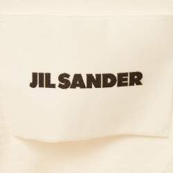 Pre Owned Jil Sander White Logo Print Jersey Crewneck T-Shirt M