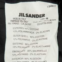 مملوكة مسبقًا قميص جيل ساندر أسود قطن نصف ياقة مقاس صغير