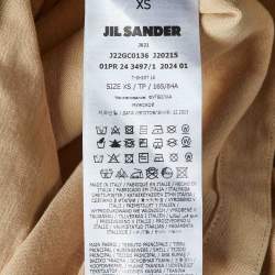 Pre Owned Jil Sander Beige Logo Print Cotton Long Sleeve T-Shirt XS