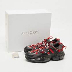 Pre Owned Jimmy Choo Multicolor Leather and Mesh Diamond Trail Sneakers Size 45