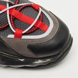 Pre Owned Jimmy Choo Multicolor Leather and Mesh Diamond Trail Sneakers Size 45