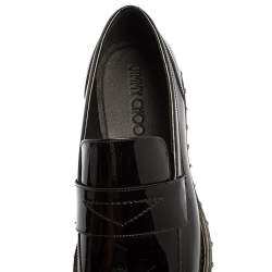 Jimmy Choo Black Patent Leather Slip On Loafers Size 42