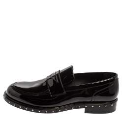 Jimmy Choo Black Patent Leather Slip On Loafers Size 42