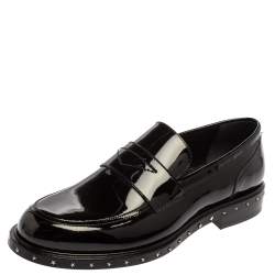 Jimmy Choo Black Patent Leather Slip On Loafers Size 42