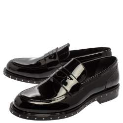 Jimmy Choo Black Patent Leather Slip On Loafers Size 42