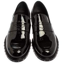 Jimmy Choo Black Patent Leather Slip On Loafers Size 42