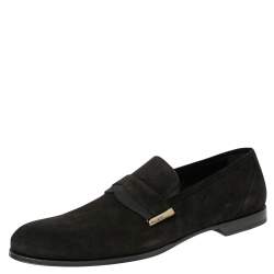 Jimmy Choo Black Suede Francis Loafers Size 44