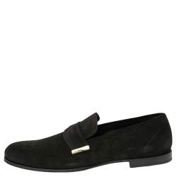 Jimmy Choo Black Suede Francis Loafers Size 44