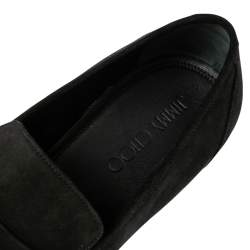 Jimmy Choo Black Suede Francis Loafers Size 44