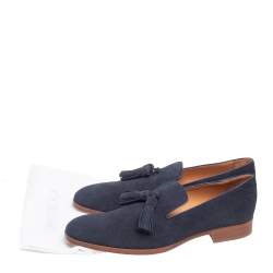 Jimmy Choo Blue Denim Foxley Tassel Loafers Size 45