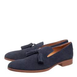 Jimmy Choo Blue Denim Foxley Tassel Loafers Size 45