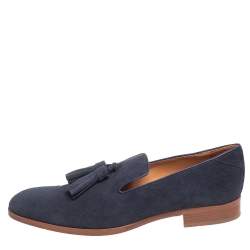 Jimmy Choo Blue Denim Foxley Tassel Loafers Size 45