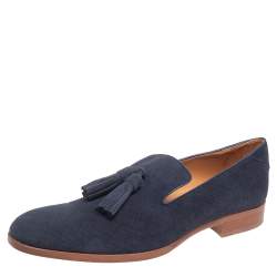 Jimmy Choo Blue Denim Foxley Tassel Loafers Size 45