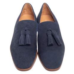 Jimmy Choo Blue Denim Foxley Tassel Loafers Size 45