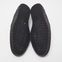 Jimmy Choo Black Leather and Rubber Grove Stars Slip On Sneakers Size 45