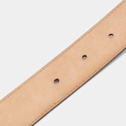 Pre Owned Jimmy Choo Green Croc Embossed Leather JC Logo Belt 90CM