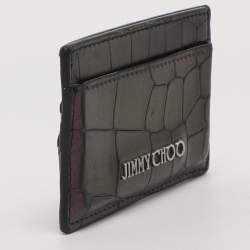 مملوكة مسبقًا حامل بطاقات جيمي شو جلد منقوش كروك أرجواني معد ني