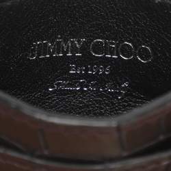 مملوكة مسبقًا حامل بطاقات جيمي شو جلد منقوش كروك أرجواني معدني