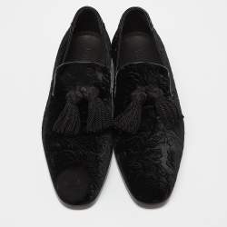 Jimmy Choo Black Velvet Tassel Loafers Size 41
