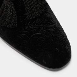 Jimmy Choo Black Velvet Tassel Loafers Size 41