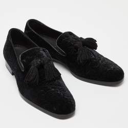 Jimmy Choo Black Velvet Tassel Loafers Size 41