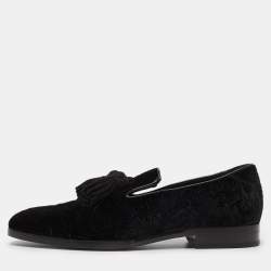 Jimmy Choo Black Velvet Tassel Loafers Size 41