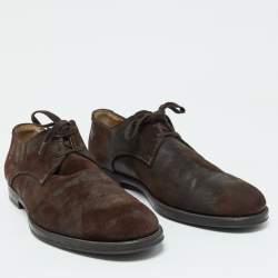 Jimmy Choo Dark Brown Suede Lace up Derby Size 41.5