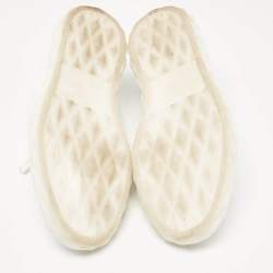 Jimmy Choo White Leather Diamond Sneakers Size 42