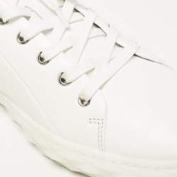 Jimmy Choo White Leather Diamond Sneakers Size 42