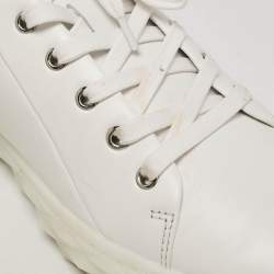 Jimmy Choo White Leather Diamond Sneakers Size 42