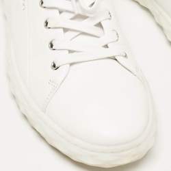 Jimmy Choo White Leather Diamond Sneakers Size 42